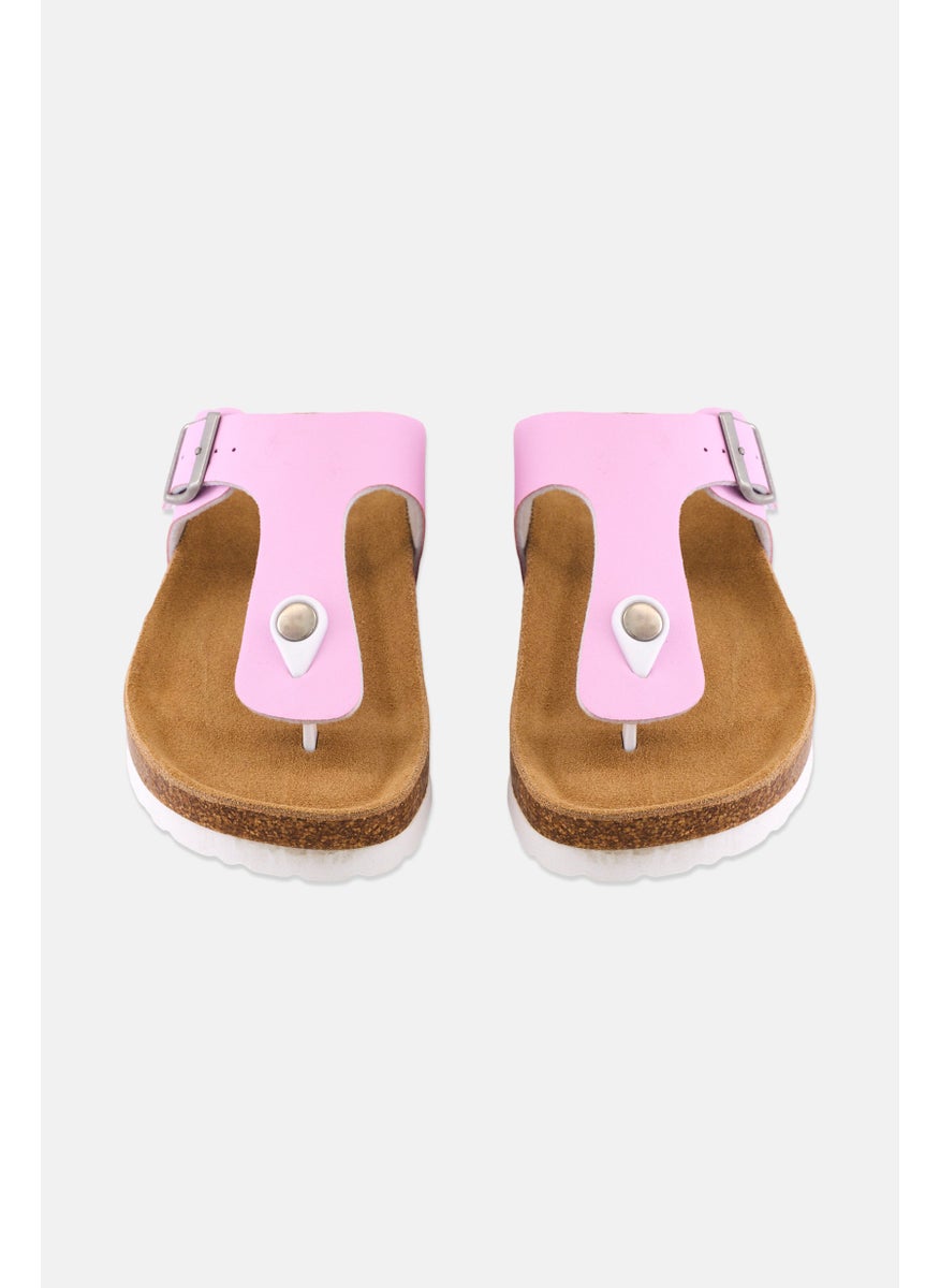 Women Slip On Cork Sandals, Barbie Pink