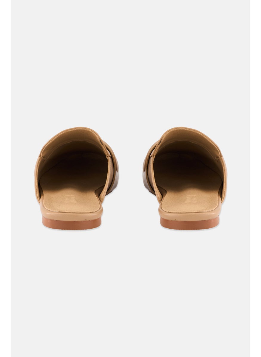 Women Slip On Ring Chain Mules, Cream