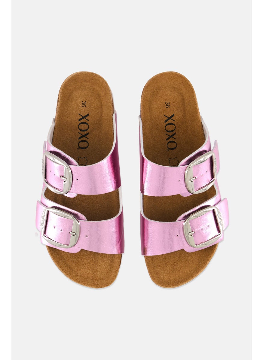 Women Slip On Cork Sandals, Pink