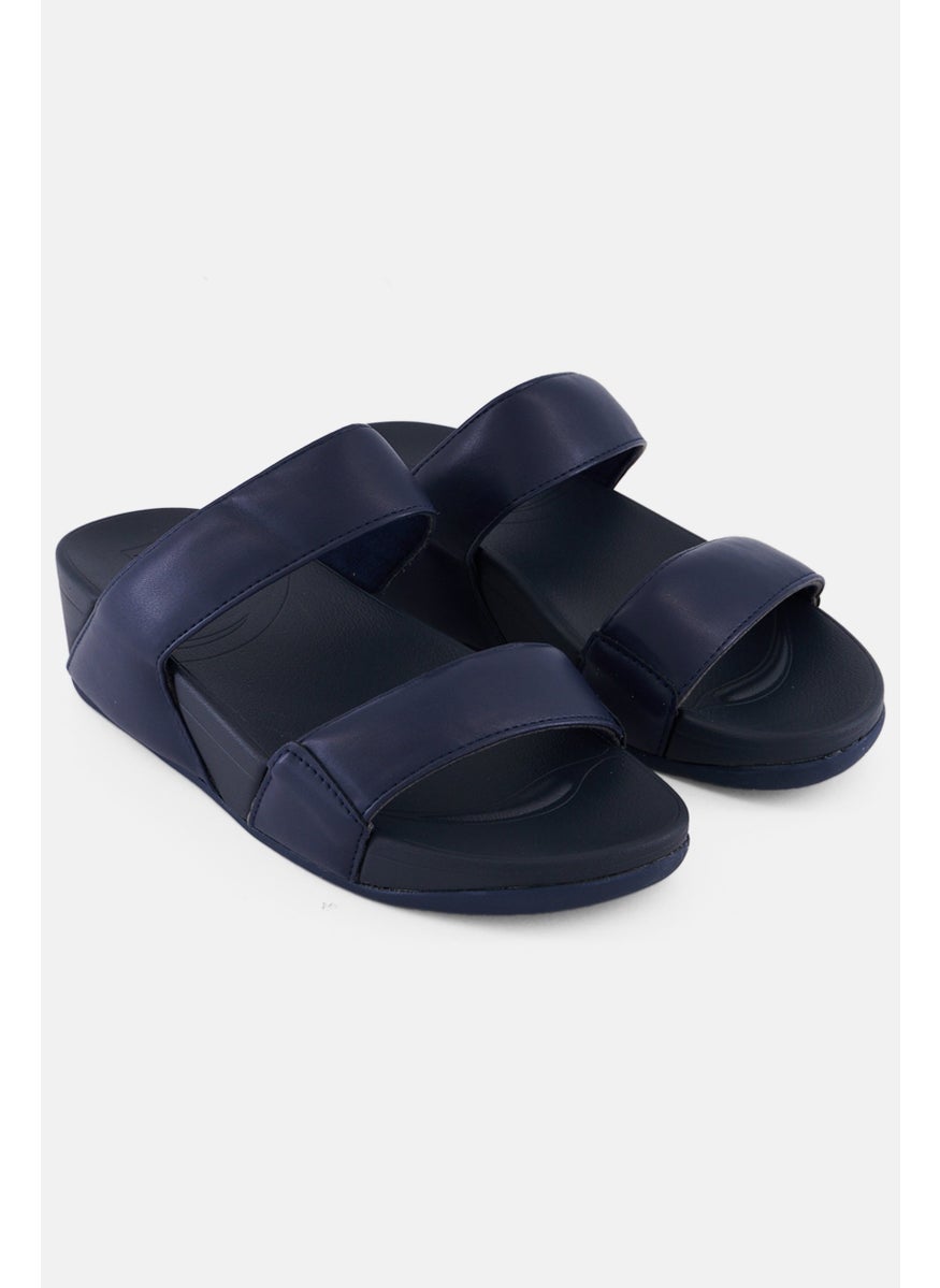 Women Slip On Flip Flop Sandals, Navy Blue