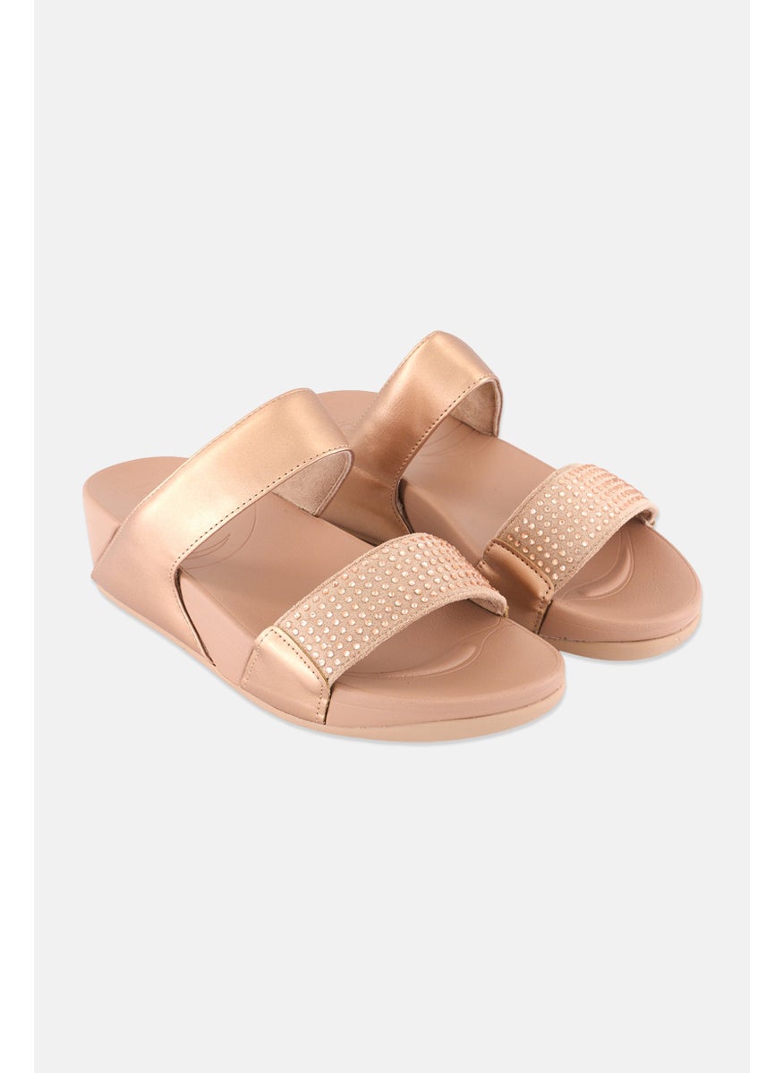 Women Slip On Slippers, Rose Gold