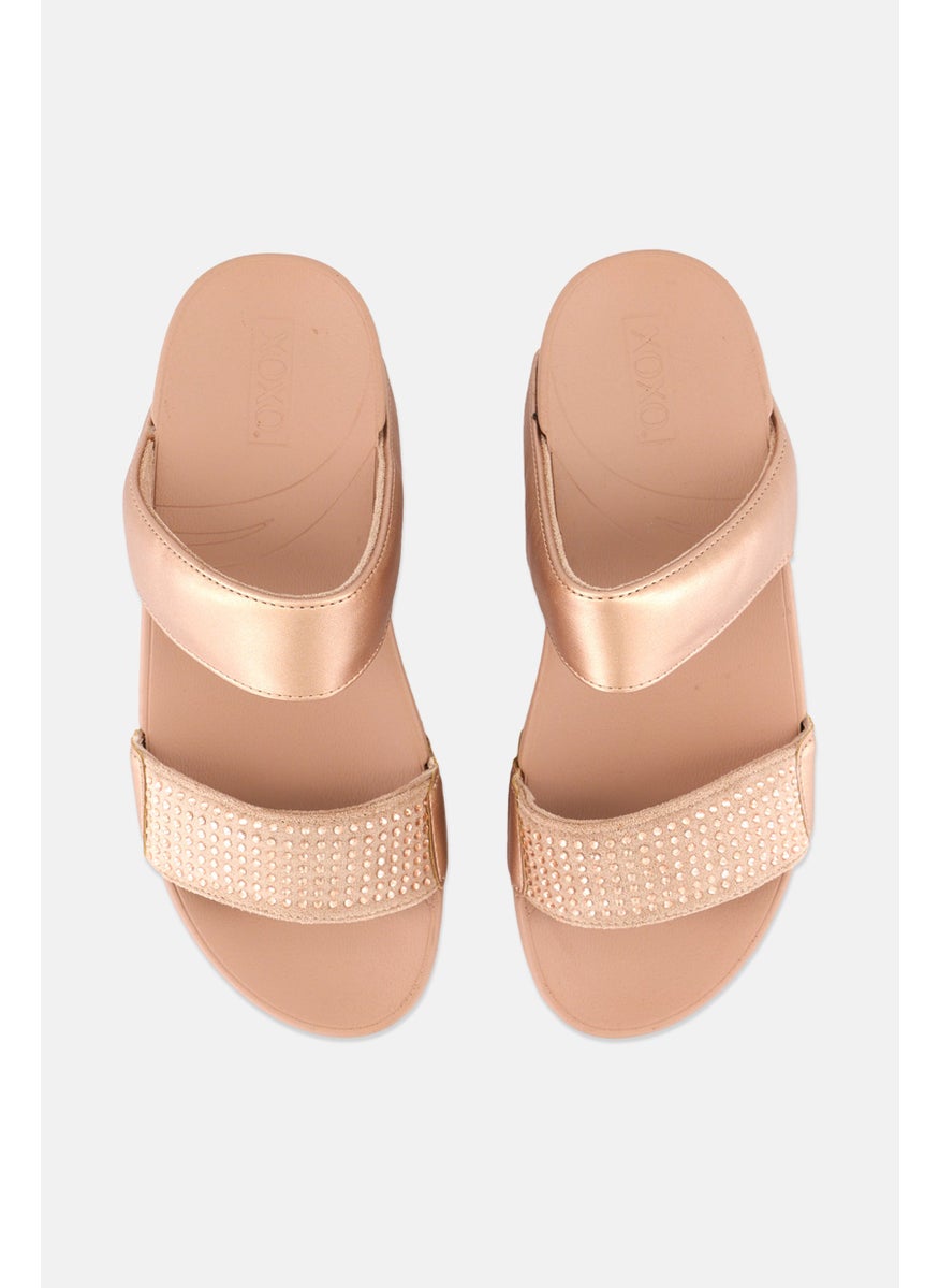 Women Slip On Slippers, Rose Gold