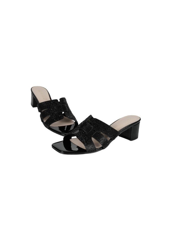 221-248 Zayna Ladies Block Heel Sandals 18F8827-215 Black