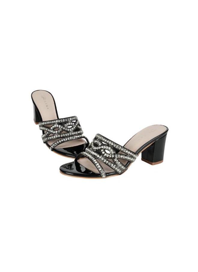 221-224 Zayna Ladies Block Heel Sandals 2G5957-521 Black