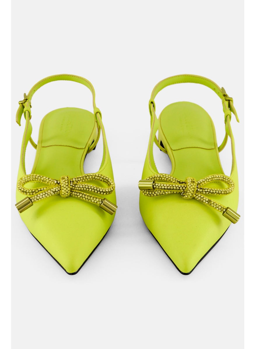 Women Adjustable Closure Sandlas, Lime Green