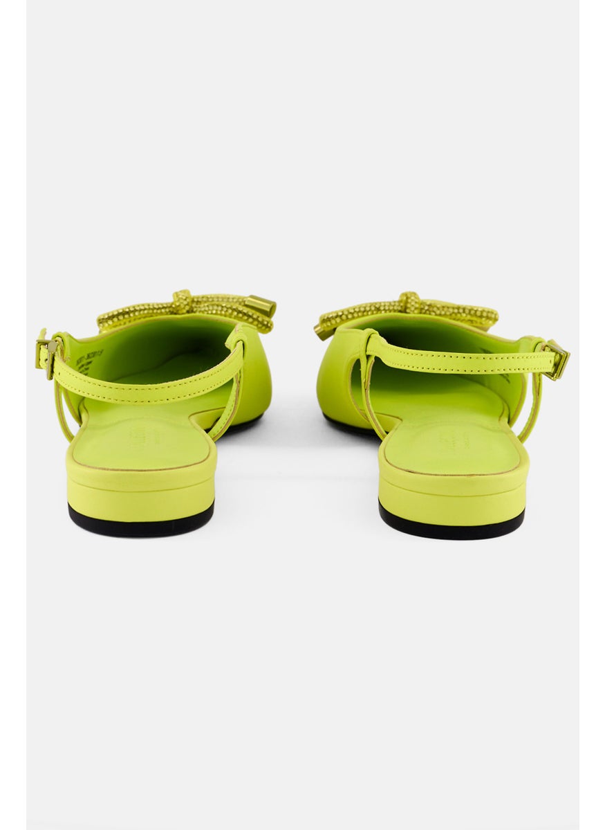 Women Adjustable Closure Sandlas, Lime Green