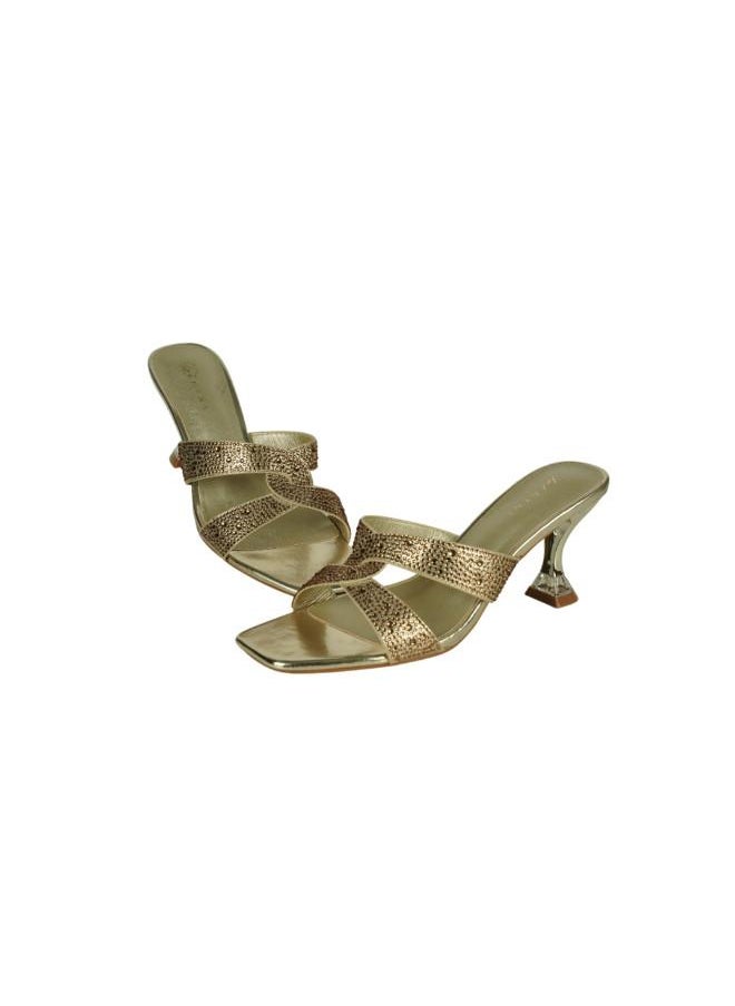221-235 Zayna Ladies Kitten Heel Sandals 15C8618-622 Gold