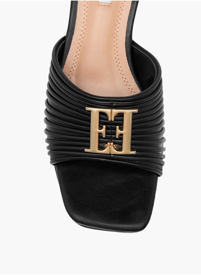 Women's Logo Accent Slip-On Sandals with Block Heels Ramadan Collection