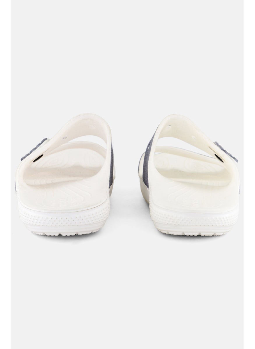 Women Two Strap Slip On Sandals, White