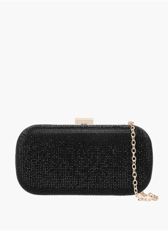 Women Studded Clutch with Chain Strap and Flap Closure Ramadan Collection