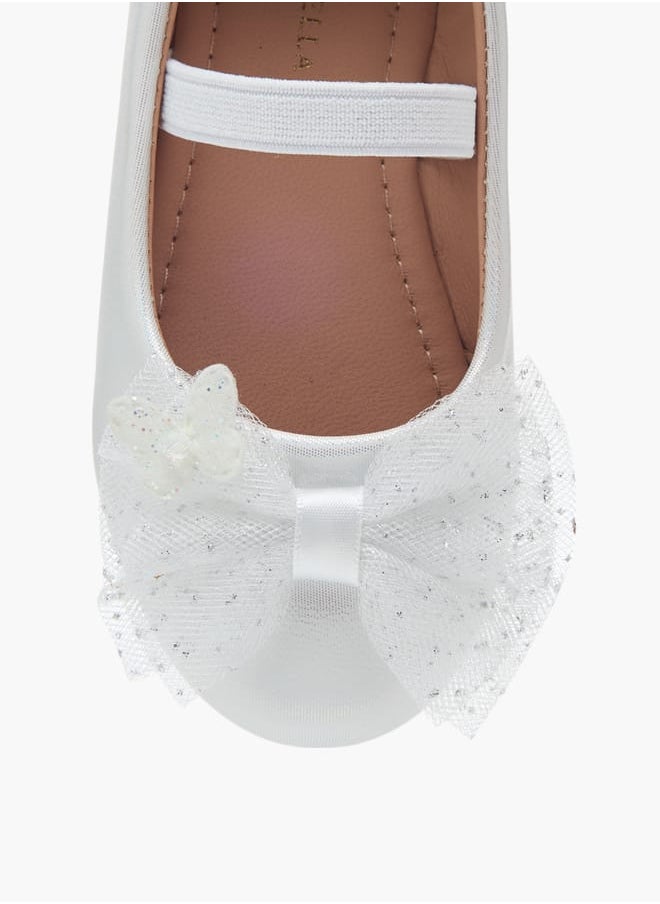 Girls Bow Detail Ballerinas With Slip On Closure Ramadan Collection