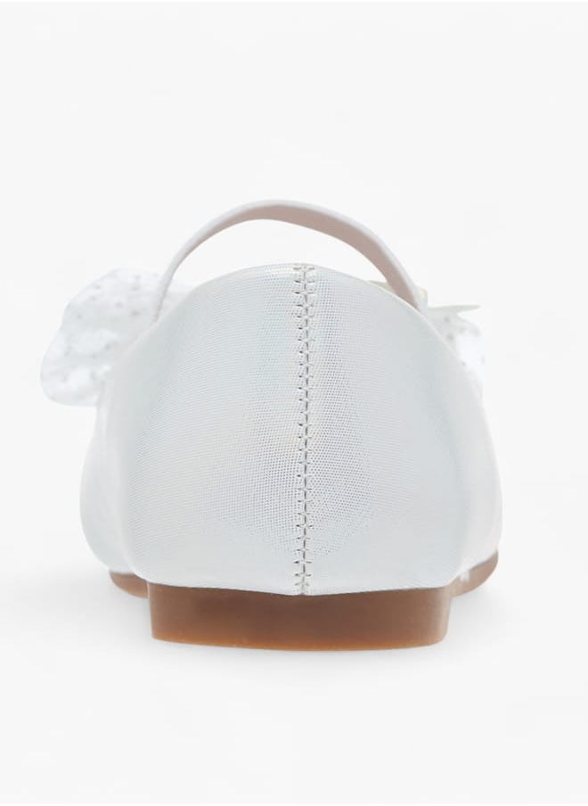 Girls Bow Detail Ballerinas With Slip On Closure Ramadan Collection