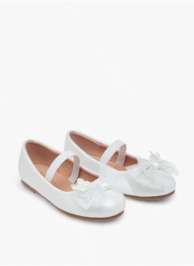 Girls Bow Detail Ballerinas With Slip On Closure Ramadan Collection