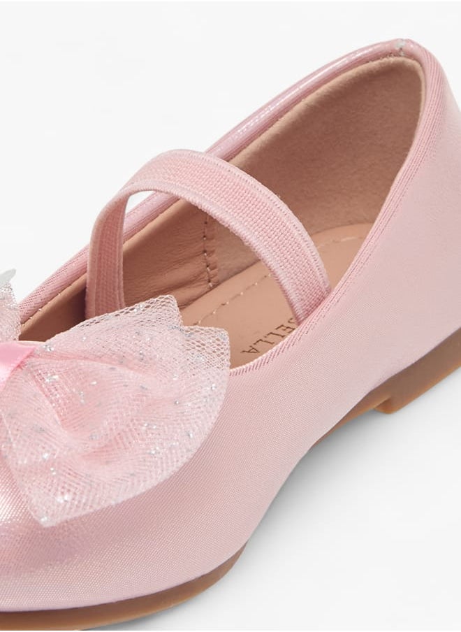 Girls Bow Detail Ballerinas With Slip On Closure Ramadan Collection