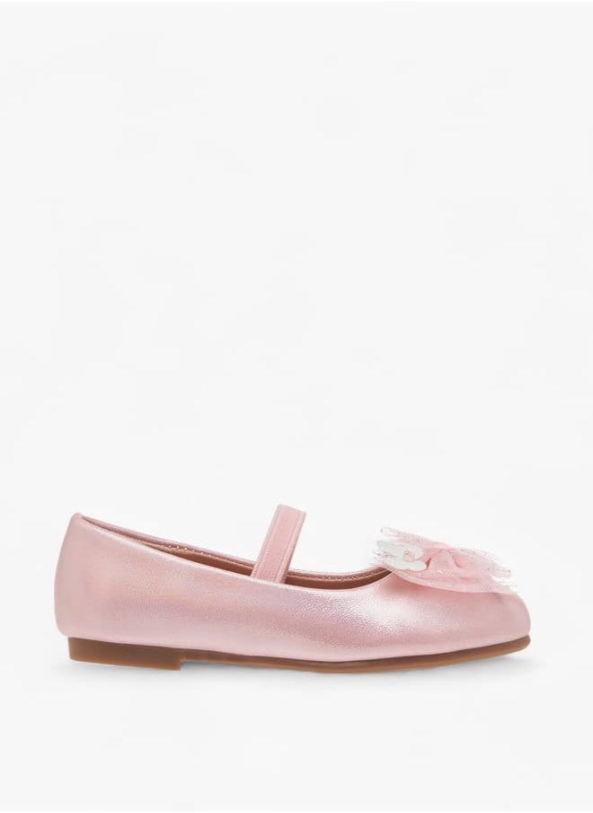 Girls Bow Detail Ballerinas With Slip On Closure Ramadan Collection