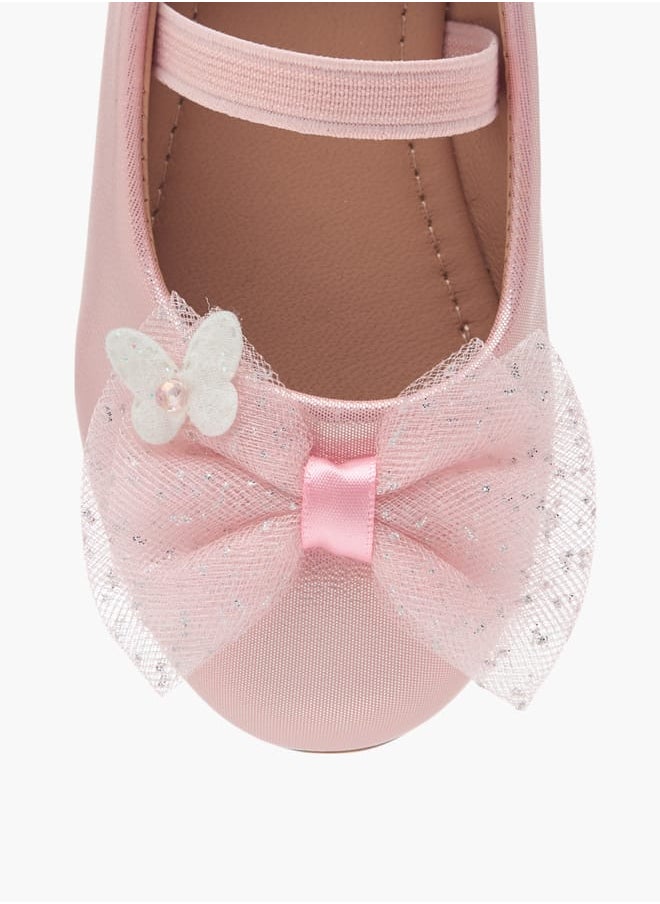 Girls Bow Detail Ballerinas With Slip On Closure Ramadan Collection