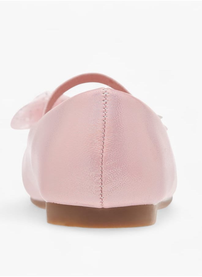 Girls Bow Detail Ballerinas With Slip On Closure Ramadan Collection