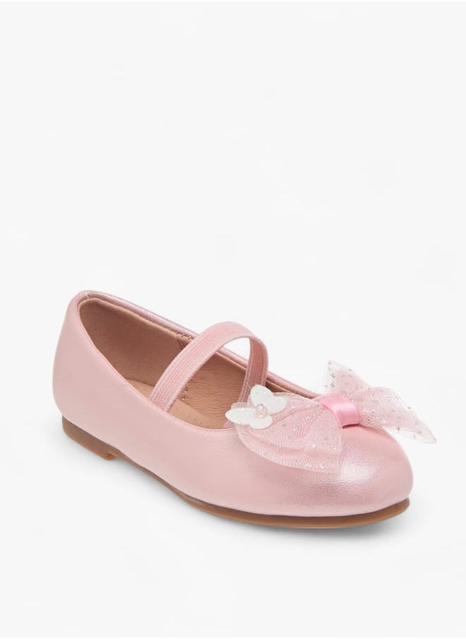 Girls Bow Detail Ballerinas With Slip On Closure Ramadan Collection