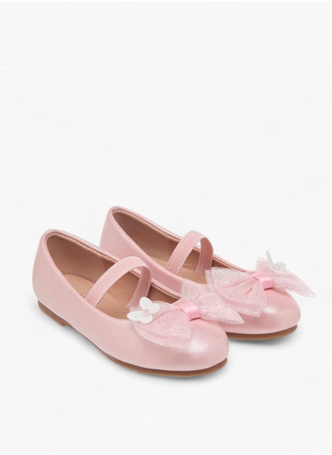 Girls Bow Detail Ballerinas With Slip On Closure Ramadan Collection