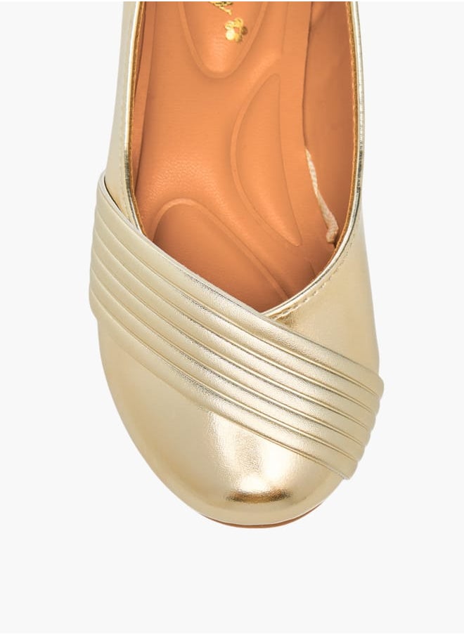 Girls Solid Slip-On Ballerina Shoes