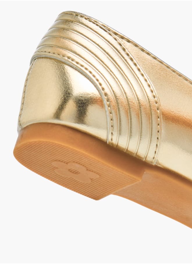Girls Solid Slip-On Ballerina Shoes