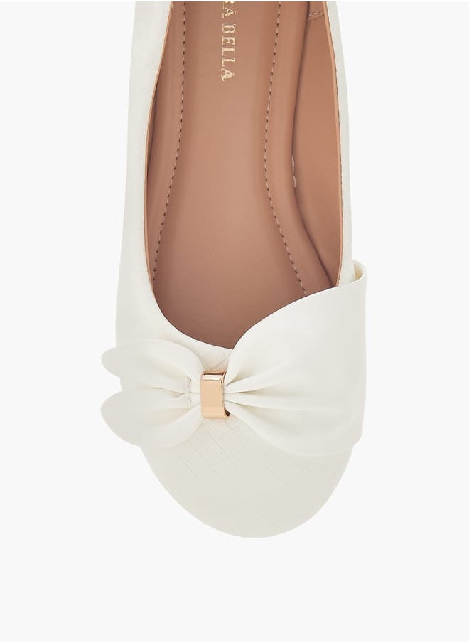Girls Bow Detail Ballerina With Slip On Closure