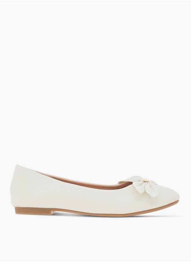 Girls Bow Detail Ballerina With Slip On Closure