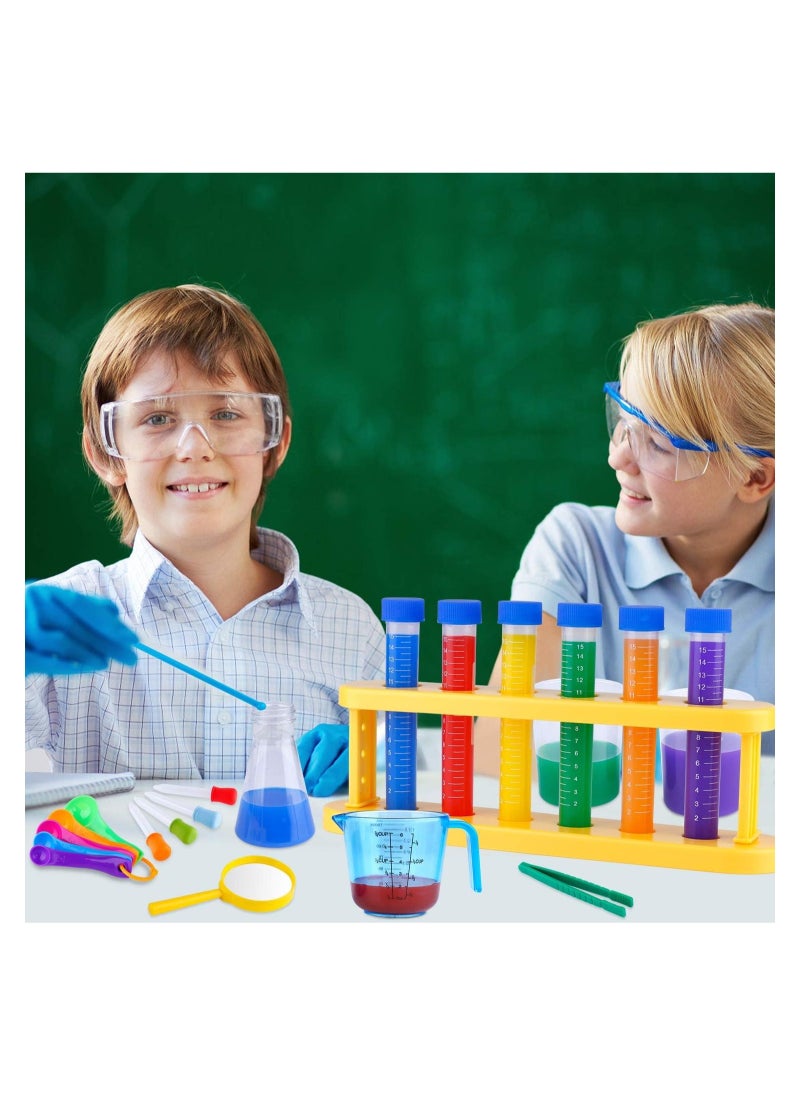 Kids Science Experiment Kit with Goggles Scientist Coat Costume Laboratory Set Scientist Pretend Play Toys Educational Learning Scientific Toys Gift for 6+ Girls, Boys Kids