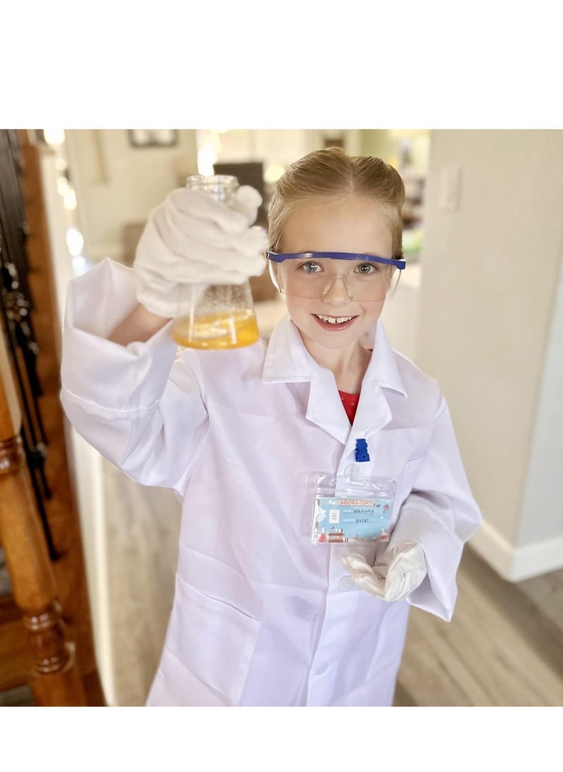 Kids Science Experiment Kit with Goggles Scientist Coat Costume Laboratory Set Scientist Pretend Play Toys Educational Learning Scientific Toys Gift for 6+ Girls, Boys Kids