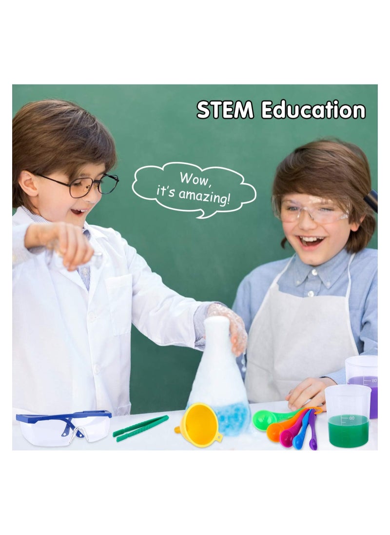 Kids Science Experiment Kit with Goggles Scientist Coat Costume Laboratory Set Scientist Pretend Play Toys Educational Learning Scientific Toys Gift for 6+ Girls, Boys Kids