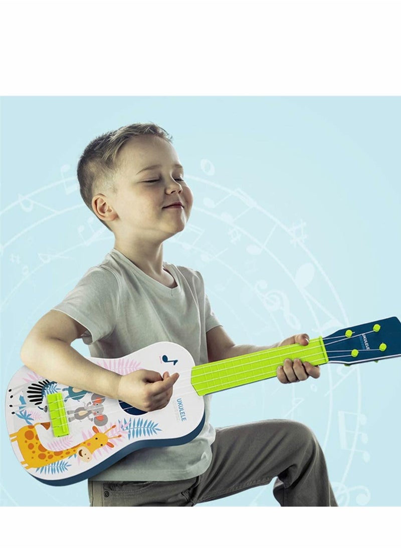 Kids Guitar Beginner Ukulele 23.5 Inch Musical Instrument with Vibrant Sound, Learning Educational Toys Cartoon Animal Pattern Mini Musical Toy for Boys Girls Kids Guitar Party Favor