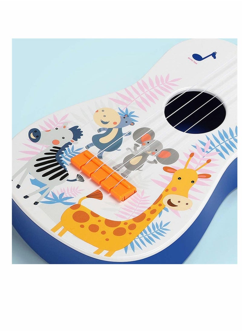 Kids Guitar Beginner Ukulele 23.5 Inch Musical Instrument with Vibrant Sound, Learning Educational Toys Cartoon Animal Pattern Mini Musical Toy for Boys Girls Kids Guitar Party Favor