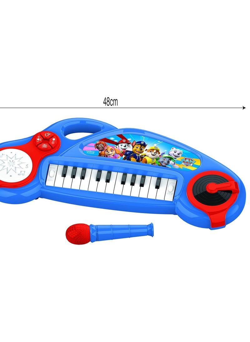 Paw Patrol Electronic Piano | For Kids and Boys | Light Effects | Microphone | Drums | Built-in Speaker | DJ Player | Blue/Red