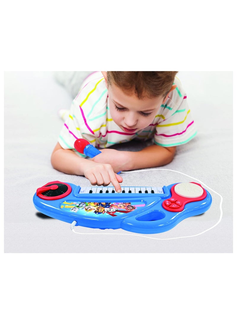 Paw Patrol Electronic Piano | For Kids and Boys | Light Effects | Microphone | Drums | Built-in Speaker | DJ Player | Blue/Red