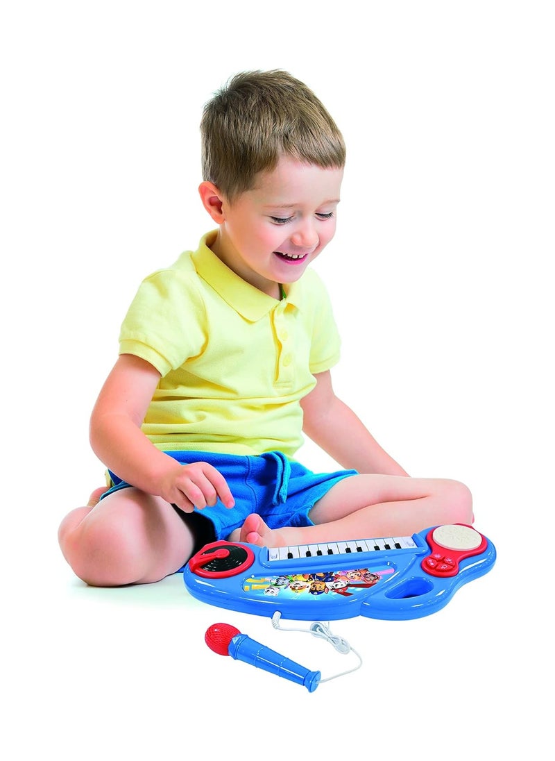 Paw Patrol Electronic Piano | For Kids and Boys | Light Effects | Microphone | Drums | Built-in Speaker | DJ Player | Blue/Red