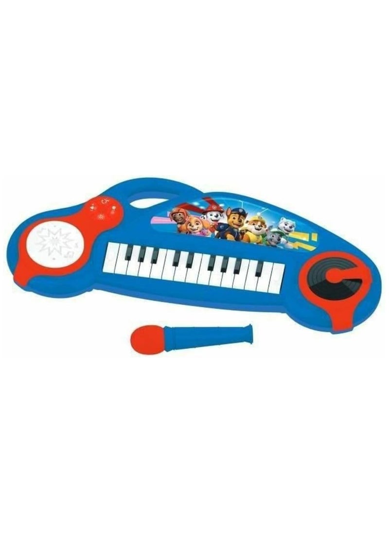 Paw Patrol Electronic Piano | For Kids and Boys | Light Effects | Microphone | Drums | Built-in Speaker | DJ Player | Blue/Red