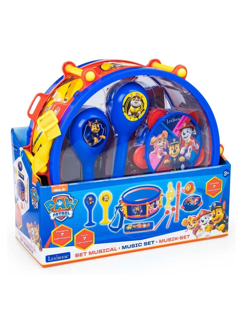 Paw Patrol Chase Marshall Musical Toy Set | For Kids and Boys | 7 Instruments | Drum, Maracas, Harmonica, Trumpet | Blue/Yellow