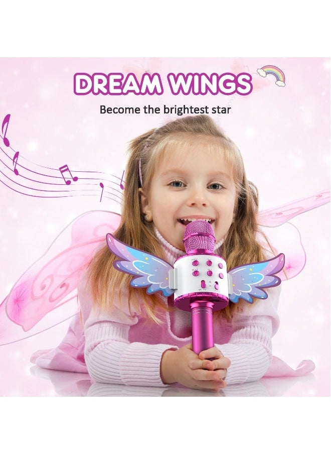 Unicorn Pink Microphone for Kids ,Perfect kids microphones for singing,Portable Wireless Karaoke Machine toy for Birthday Gift for 2 3 4 5 6 7 8 9 10 Years Old Wireless