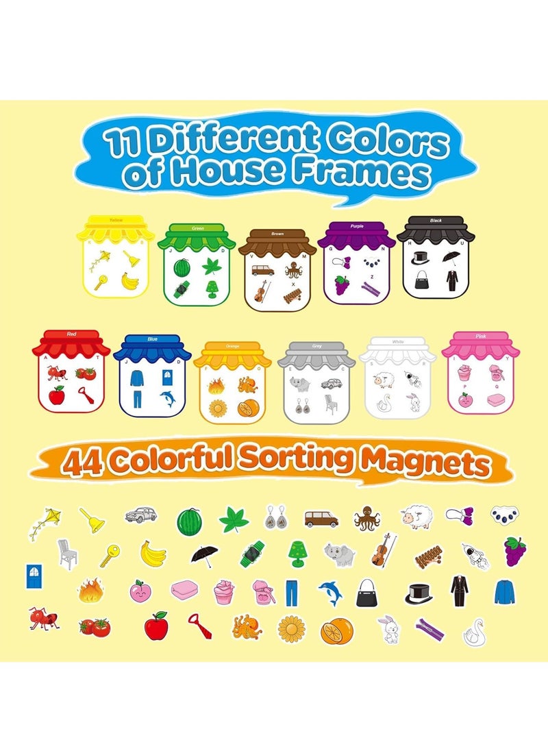 Magnetic Color Sorting Toys, Magnetic Stickers, Inspired Magnetic Stickers for Creative Learning, Preschool Learning Activity Toddler Magnets Stickers (11 Colors)