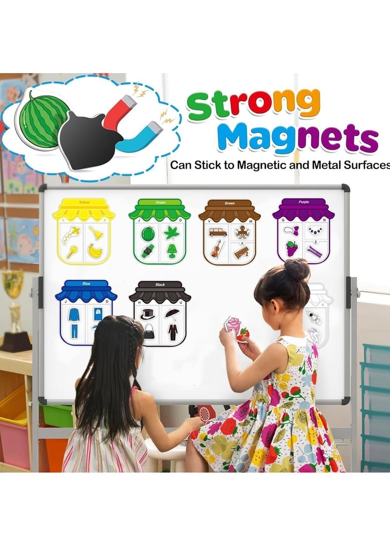 Magnetic Color Sorting Toys, Magnetic Stickers, Inspired Magnetic Stickers for Creative Learning, Preschool Learning Activity Toddler Magnets Stickers (11 Colors)