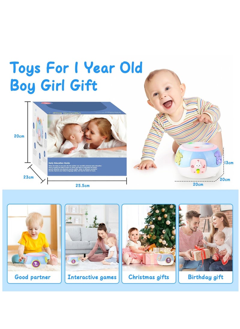 Toys for 1 Year Old Boy Girl Gift, Baby Drum Crawling, Light - Musical Toy for Toddlers 1-3 Learning Toys Tummy Time Toys for 12 months + First Birthday Gifts for 1+Year Old Kids