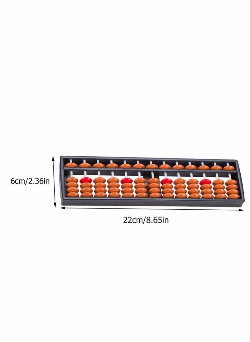2pcs Vintage Wooden Abacus 13 Rods Wood Soroban with Reset Button Chinese Japanese Calculator Counting Tool for Kid Educational Brain Teaser Toys Gift Brown