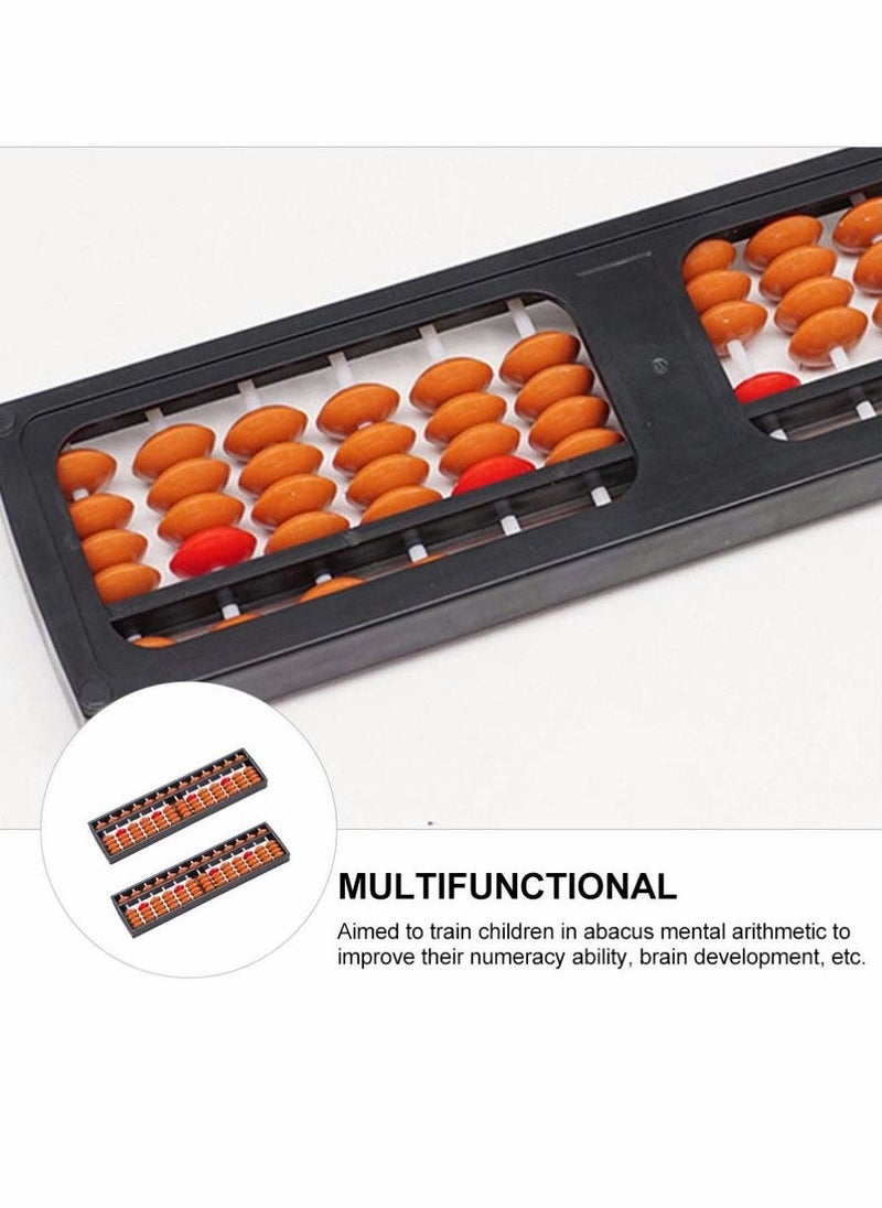 2pcs Vintage Wooden Abacus 13 Rods Wood Soroban with Reset Button Chinese Japanese Calculator Counting Tool for Kid Educational Brain Teaser Toys Gift Brown