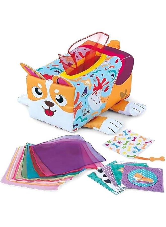 Baby Tissue Box Toy, Montessori Sensory Baby Toys for Babies 6 to 12 Months, Soft Educational Tissue Box,Colorful Scarves Early Learning 1 Year Old Boys Girls