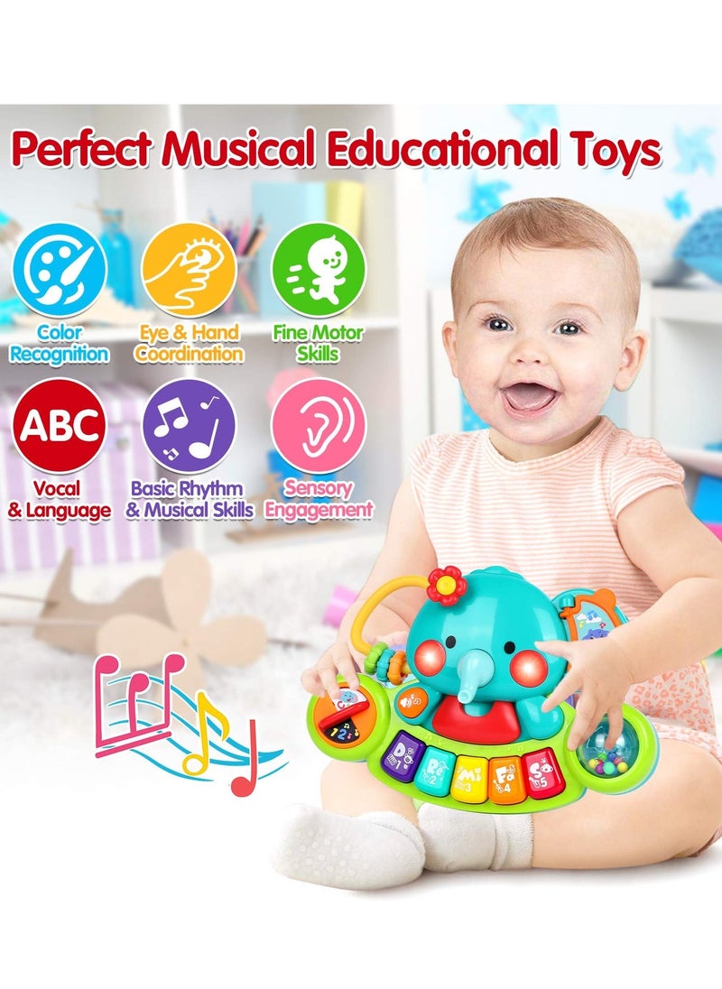 baby piano toy 6 to 12 months elephant light up music baby toys for 6 9 12 18 months early learning educational piano keyboard infant toys baby girl piano toy gift toy for 1 year old boys girls