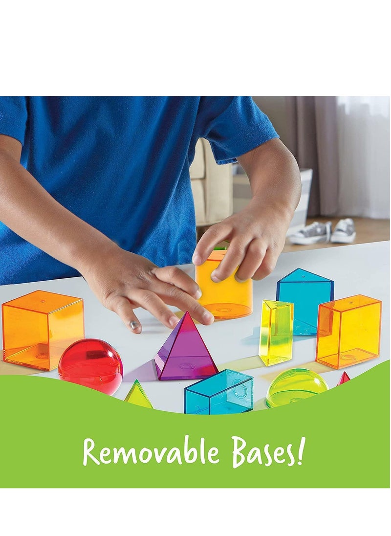 View-Thru® Geometric Solids Set - 14 Pieces for Hands-On Learning, Ages 8+