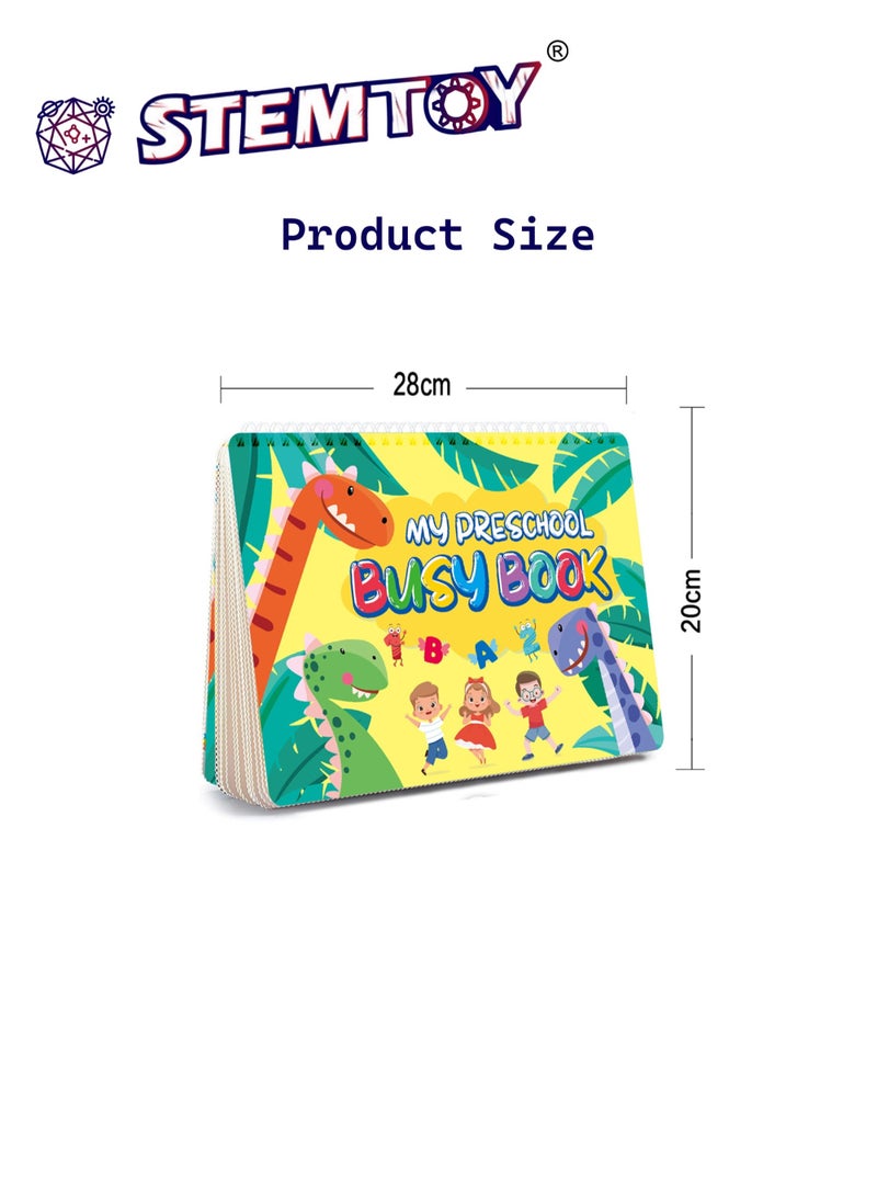 Quiet Book Busy Book for Toddlers, Montessori Homeschool Preschool STEM/ STEAM Educational Toy, Interactive Early Learning Activity, Sensory Cognitive Development Fine Motor Skills, Portable Washable Travel Gift for Babies Kids Boys Girls Ages 3-6 (Comprehensive Learning)