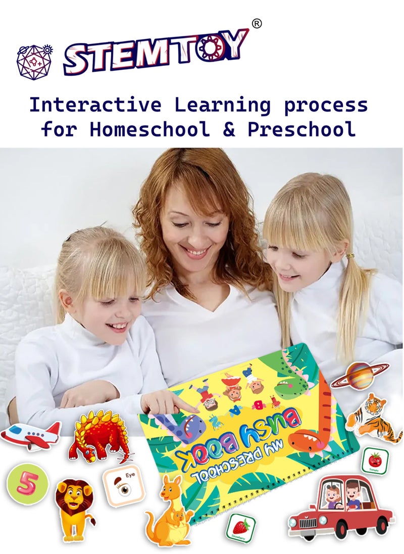 Quiet Book Busy Book for Toddlers, Montessori Homeschool Preschool STEM/ STEAM Educational Toy, Interactive Early Learning Activity, Sensory Cognitive Development Fine Motor Skills, Portable Washable Travel Gift for Babies Kids Boys Girls Ages 3-6 (Comprehensive Learning)