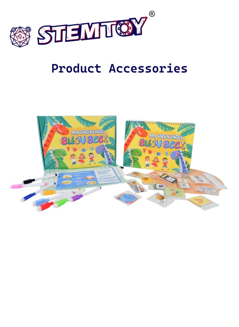 Quiet Book Busy Book for Toddlers, Montessori Homeschool Preschool STEM/ STEAM Educational Toy, Interactive Early Learning Activity, Sensory Cognitive Development Fine Motor Skills, Portable Washable Travel Gift for Babies Kids Boys Girls Ages 3-6 (Comprehensive Learning)