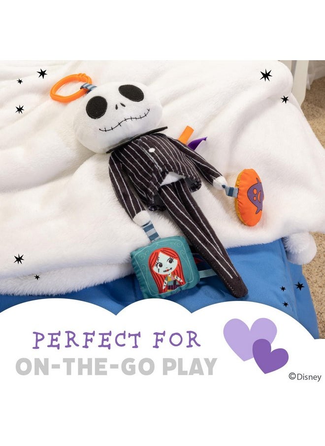KIDS PREFERRED Disney Baby Nightmare Before Christmas Jack Skellington On The Go Activity Toy with Teether, On The Go Clip, Bell Chime, and Pull Through Arms